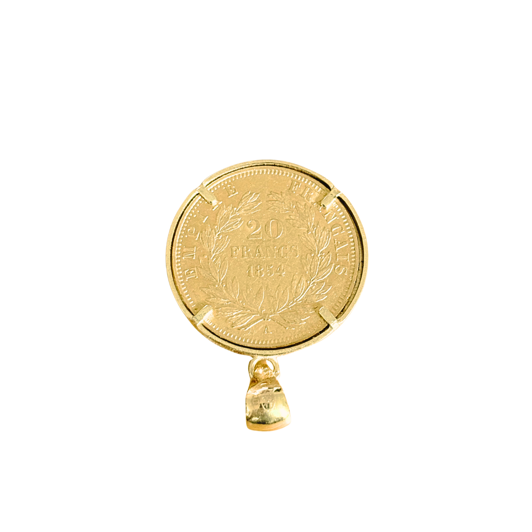 Pendentif Pièce - Or Jaune 750 & Pièce Or 20 Francs Napoléon