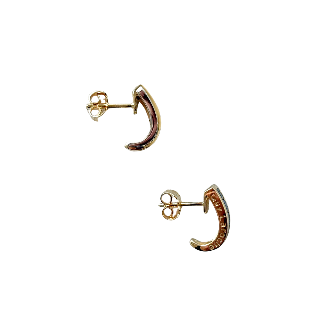 Boucles D'oreilles Vintage Guy Laroche - Or Jaune 750 & Saphirs