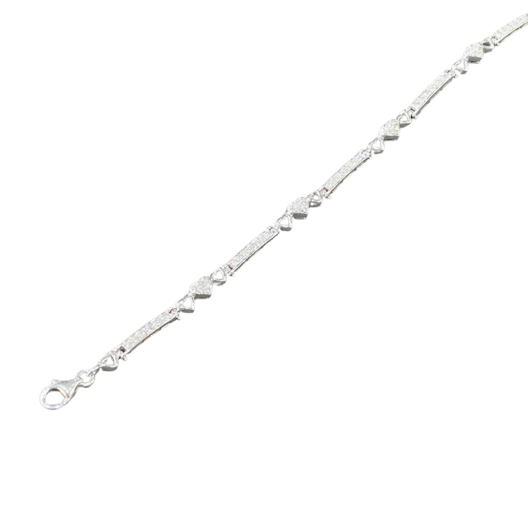 Heart Bracelet - 750 White Gold & Diamonds