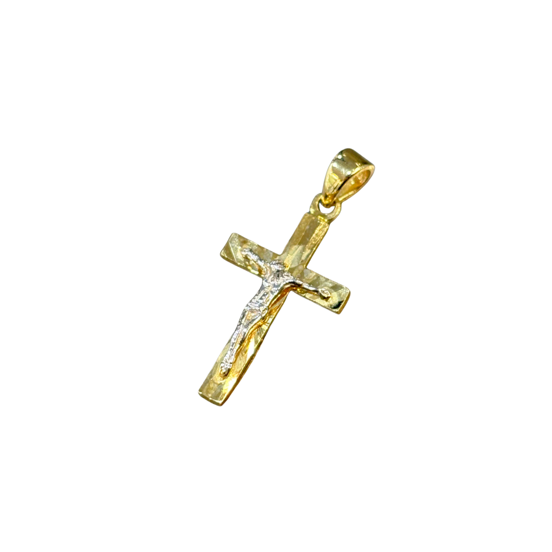 Pendentif Croix - Or Jaune/Blanc 750
