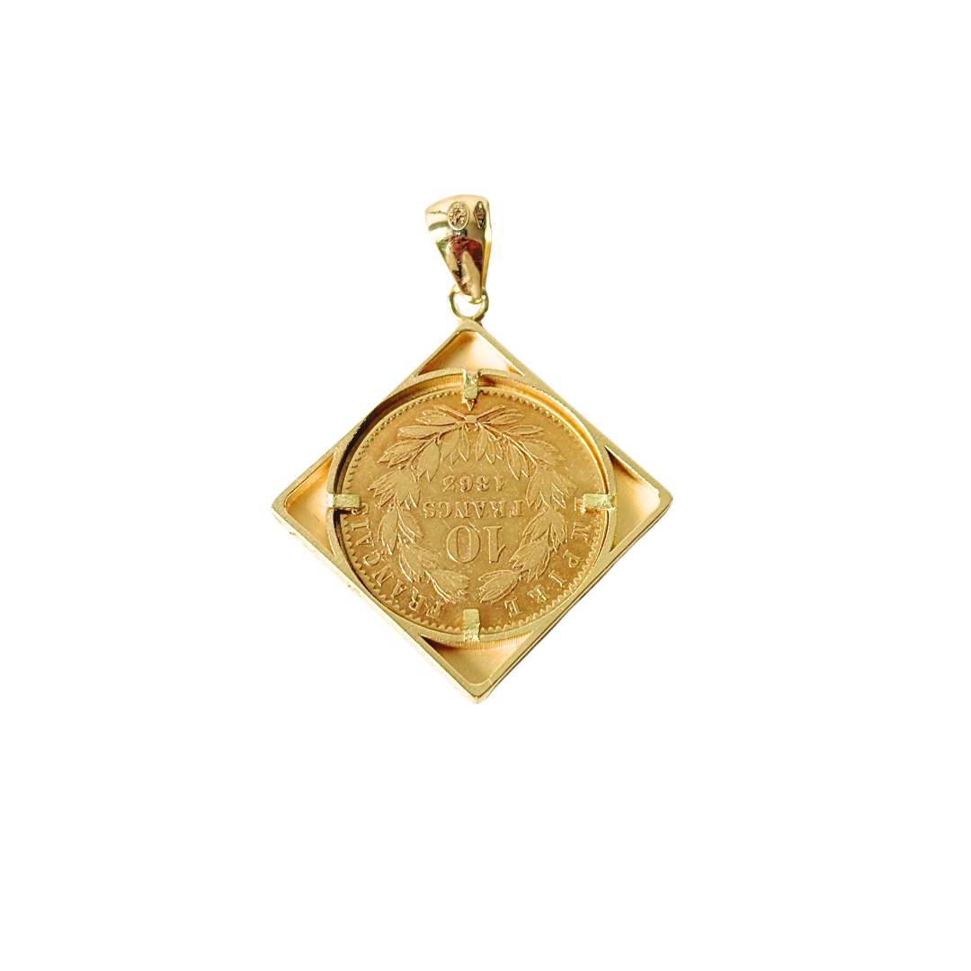 Pendentif Pièce - Or Jaune 750 & Pièce 10 Francs Napoléon