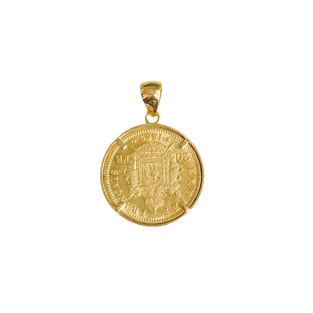 Pendentif Pièce - Or Jaune 750 & Pièce 20 Francs Napoléon