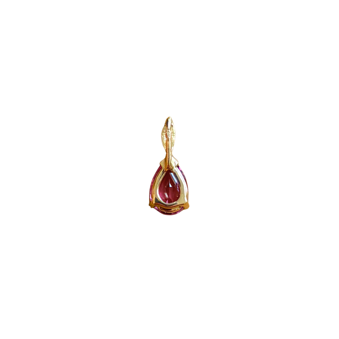 Pendentif Poire - Or Jaune Tourmaline & Diamant