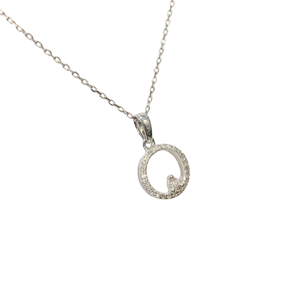 Collier Lune - Or Blanc 750 & Diamants