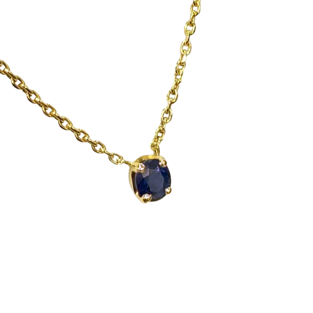 Collier Solitaire - Or Jaune 750 & Saphir