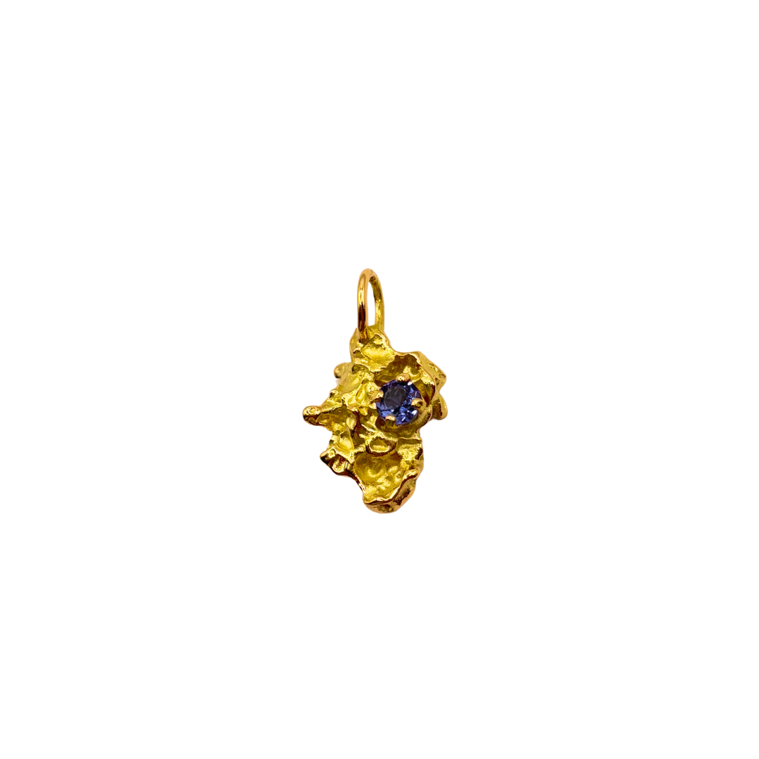 Pendentif Pépite - Or Jaune 750/1000 & Tanzanite