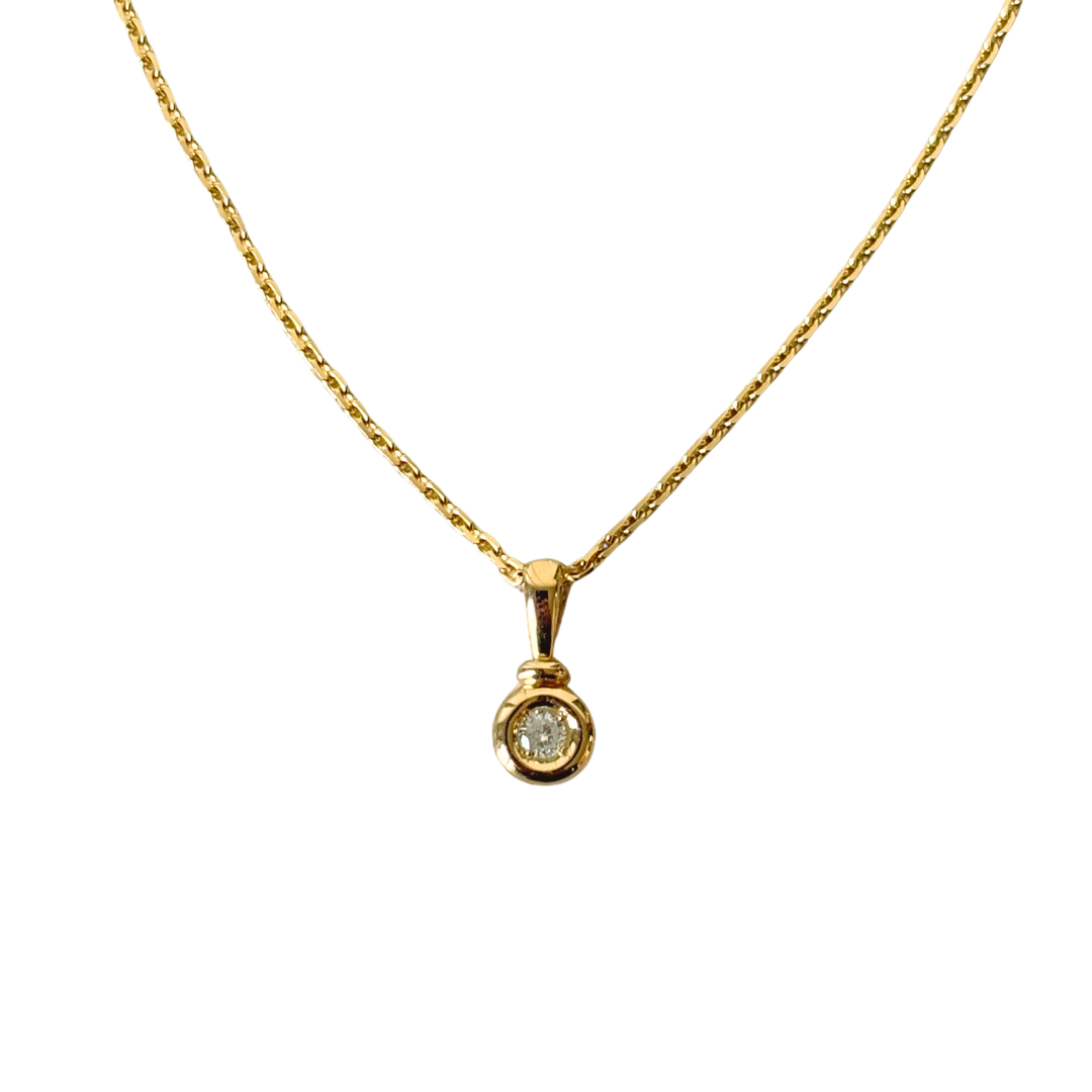 Pendentif Solitaire - Or Jaune 750 & Diamant