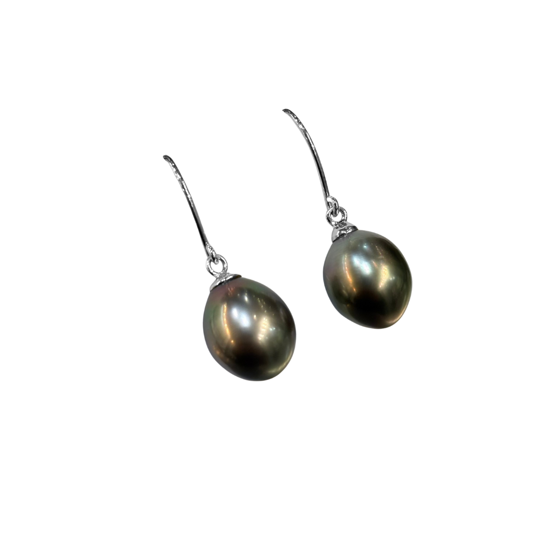 Boucles D'oreilles Pendantes - Or Blanc 750 & Perles Naturelles