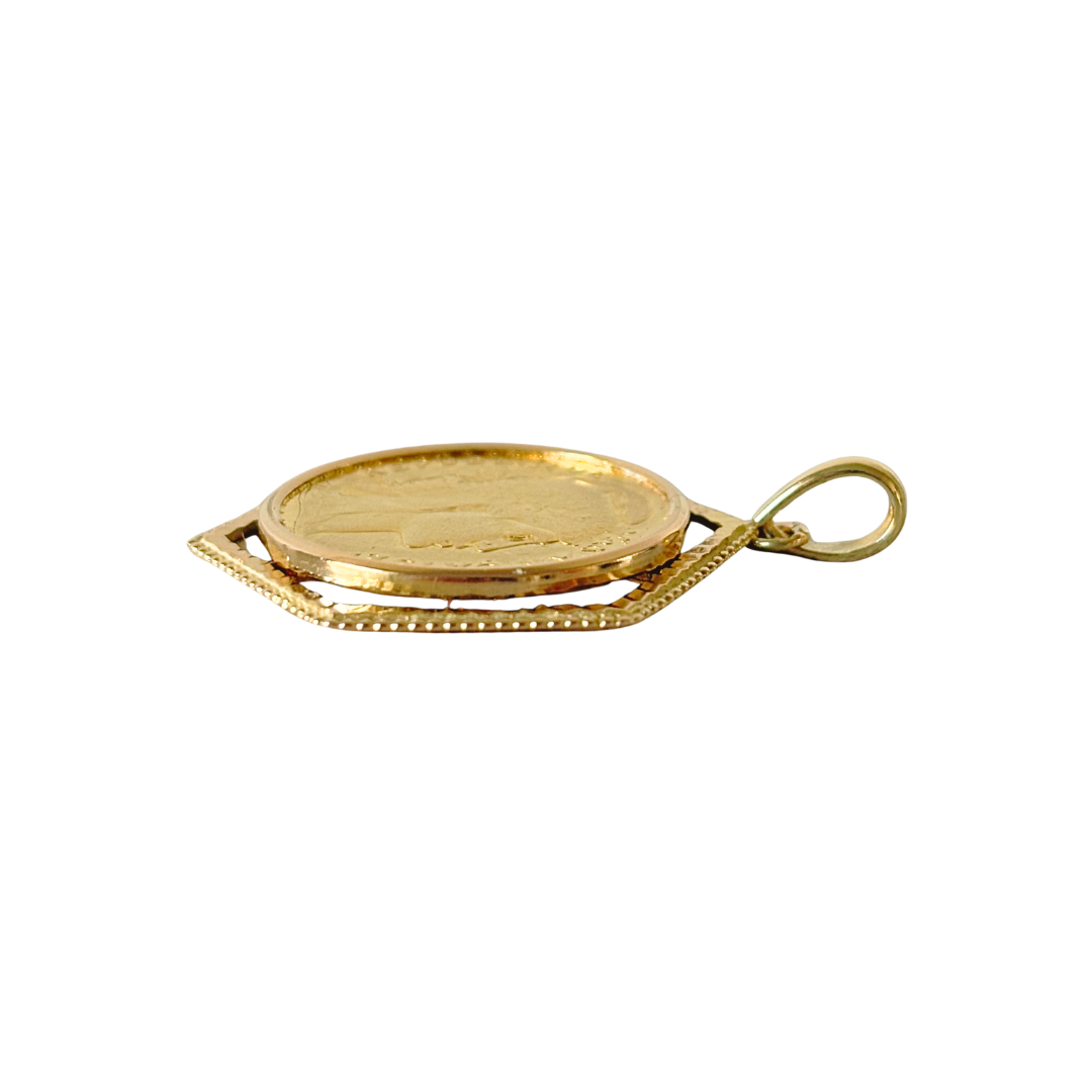 Pendentif Pièce - Or Jaune 750 & Pièce 20 Francs Marianne Coq