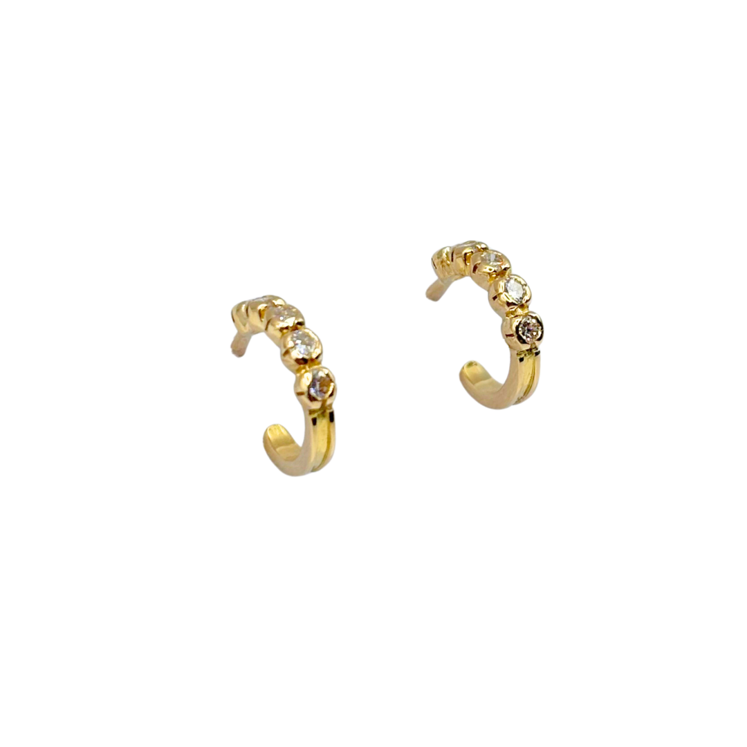 Boucles d'oreilles - Or Jaune 750 & Diamants