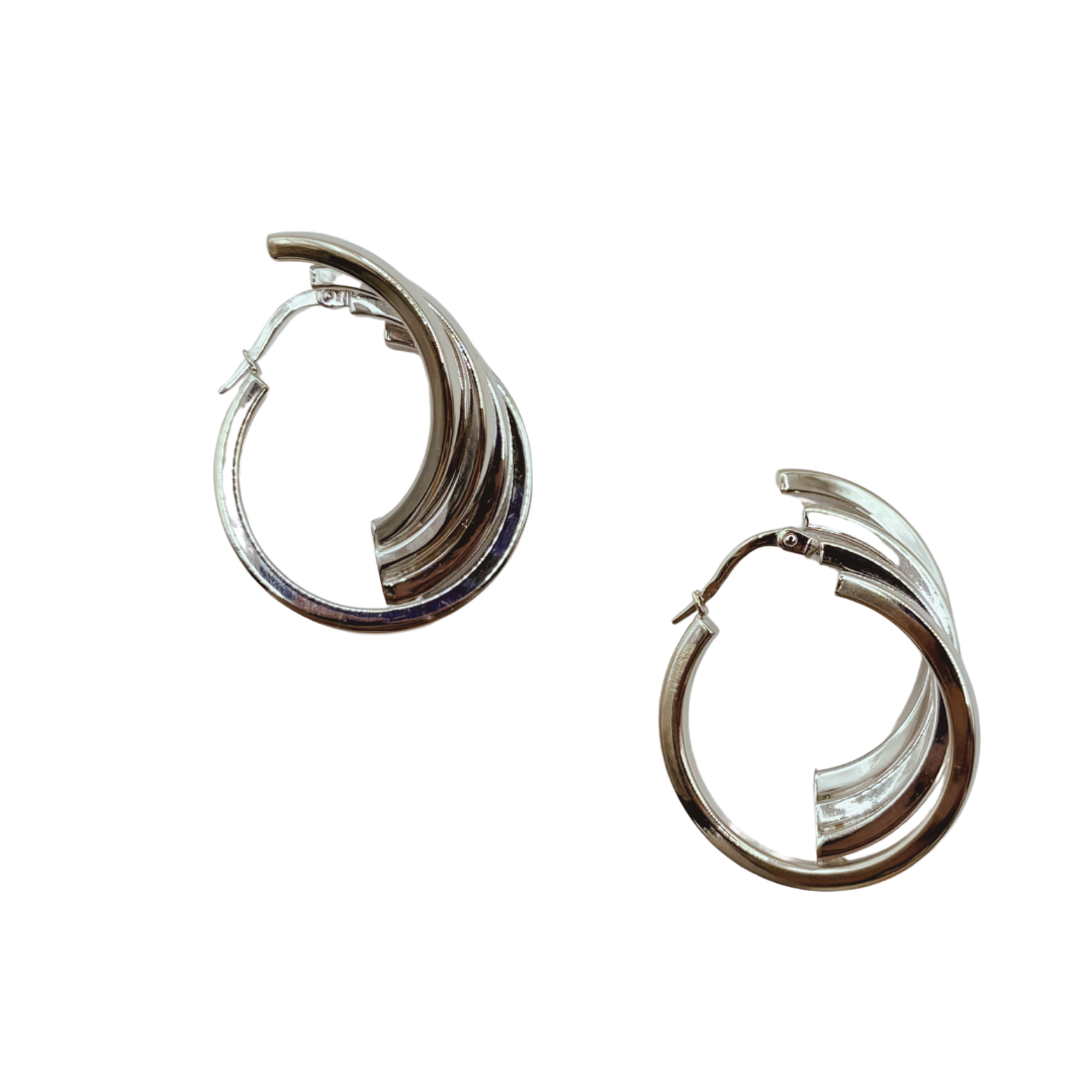 Boucles D'oreilles Créoles - Or Blanc 750