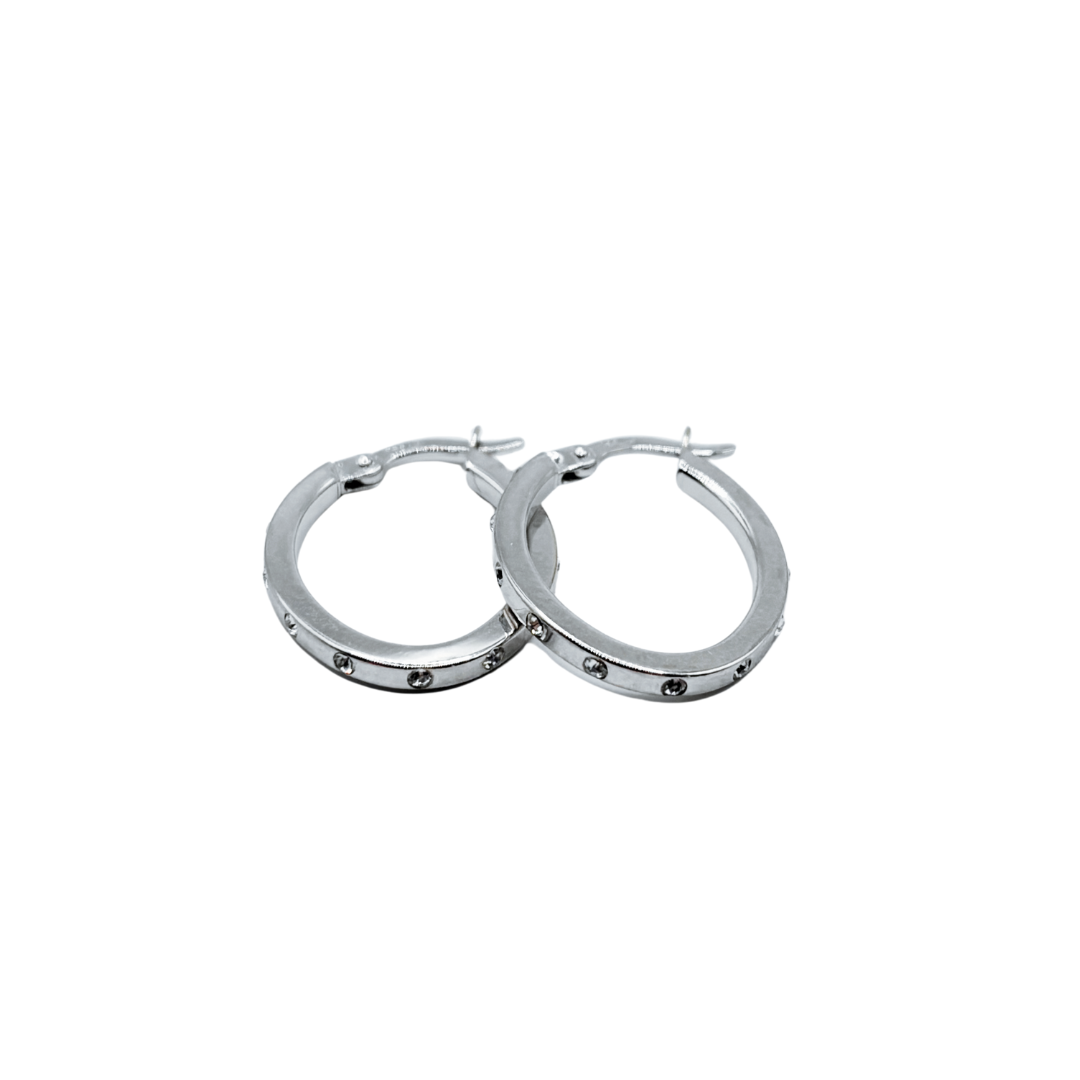 Boucles D'oreilles Créoles - Or Blanc 750