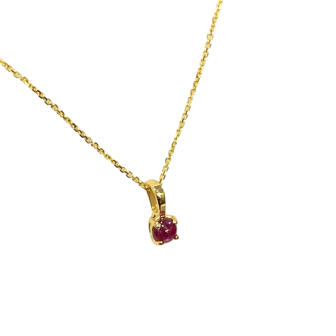 Pendentif Lapuna - Or Jaune 750 & Rubis Cabochon