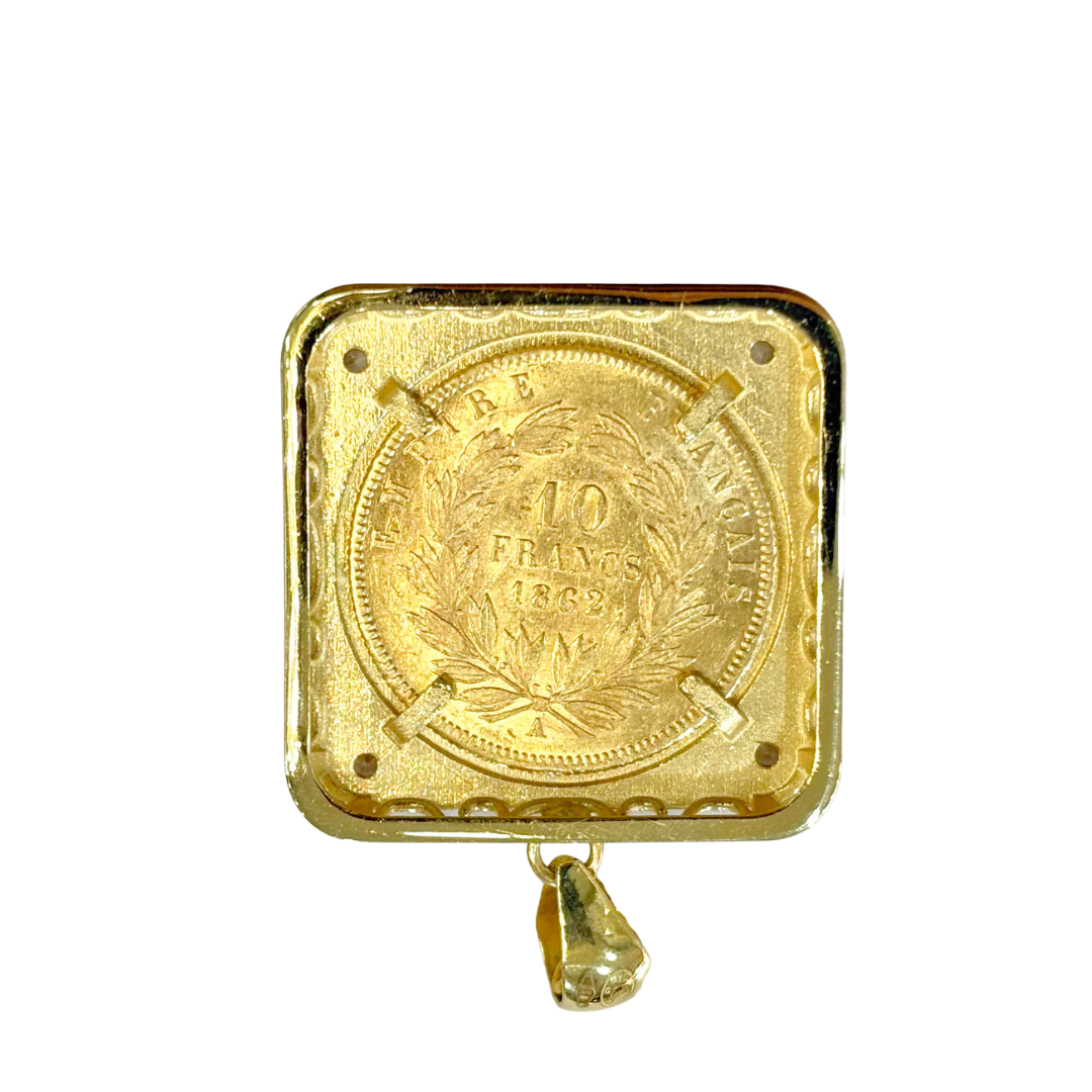 Pendentif Pièce - Or Jaune 750 & Pièce 10 Francs Napoléon