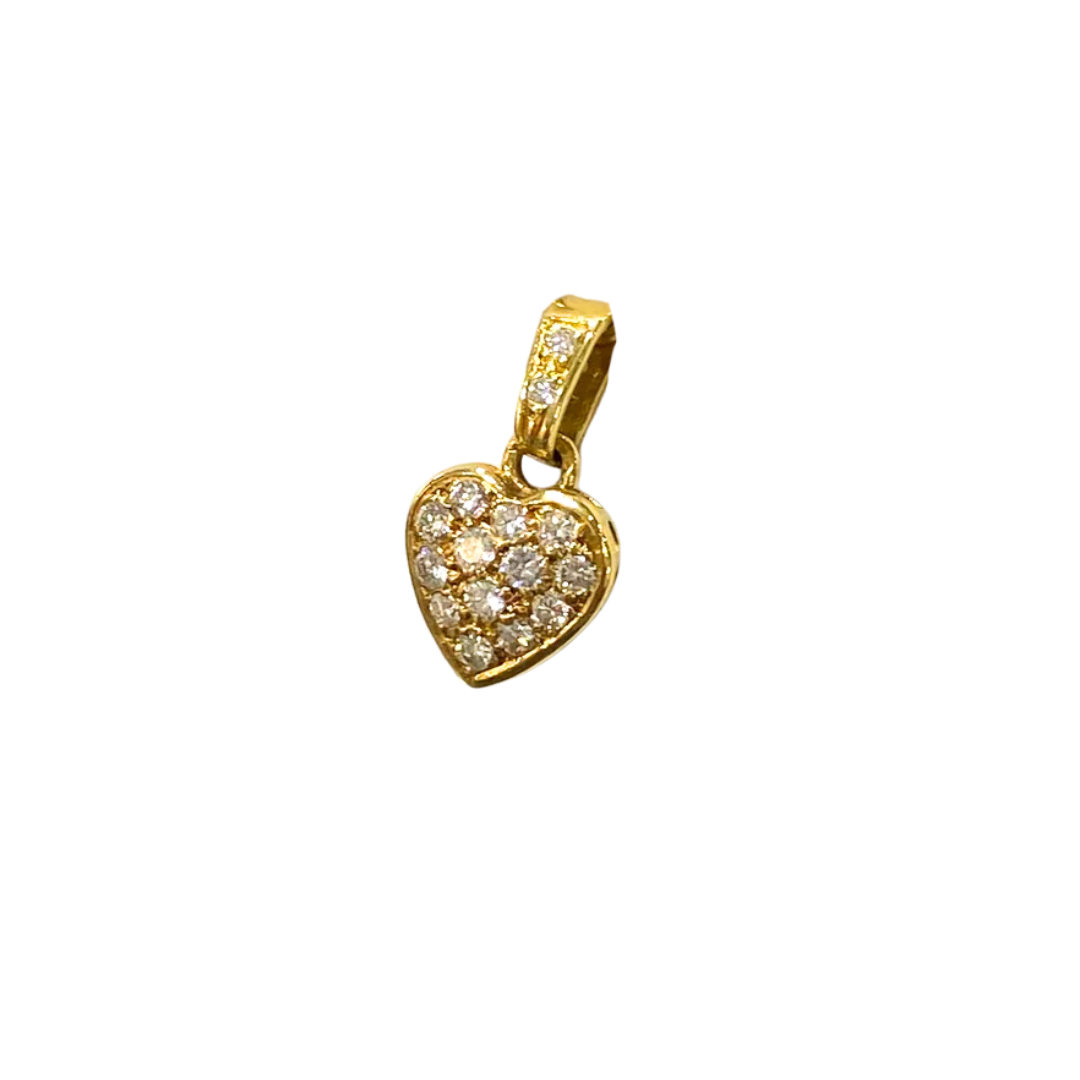 Pendentif Coeur - Or Jaune 750 & Diamants