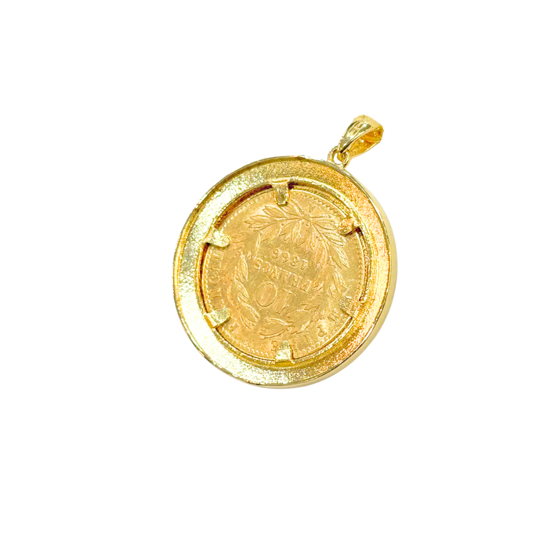 Pendentif Pièce - Or Jaune 750 & Pièce 10 Francs Napoléon