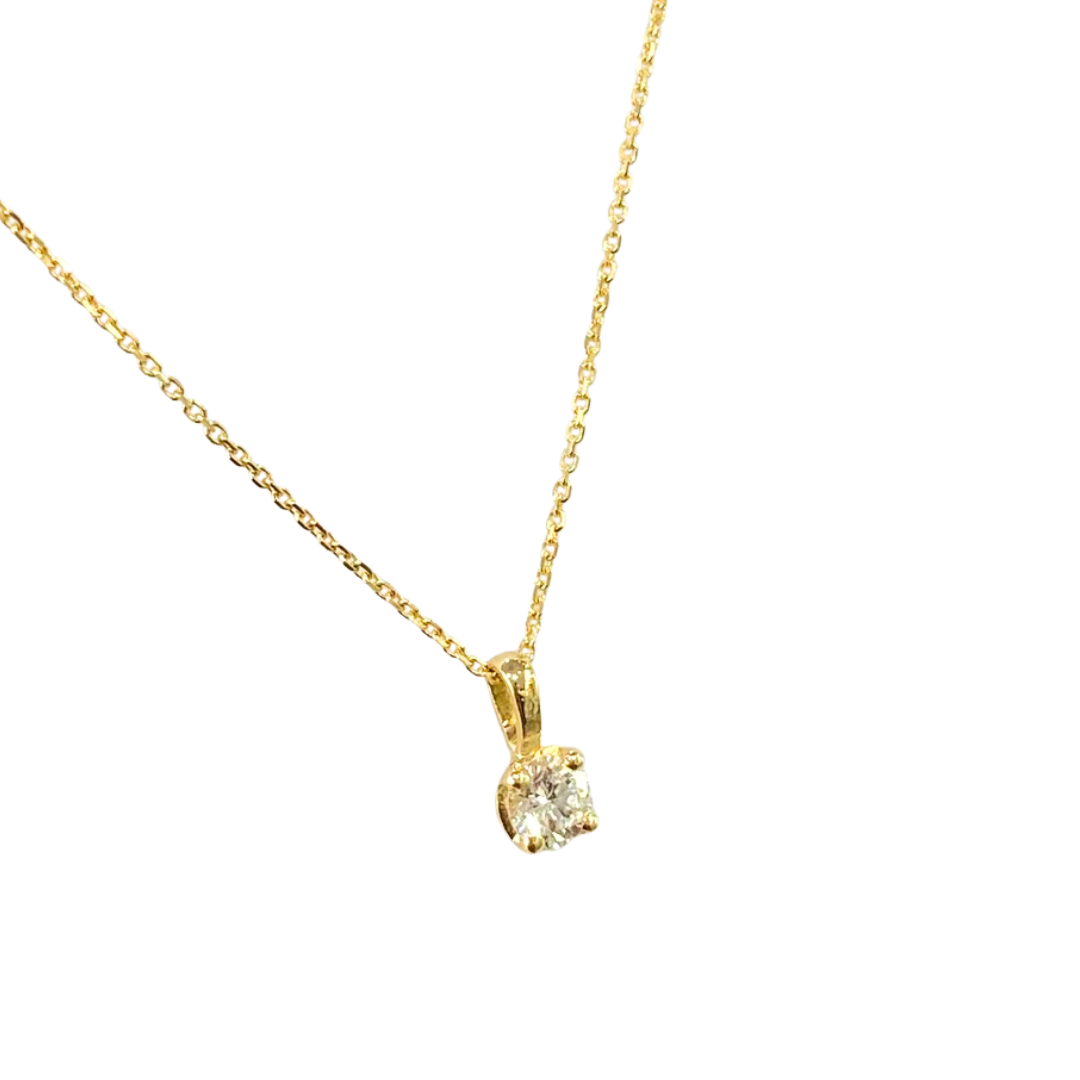 Pendentif Solitaire - Or Jaune 750 & Diamant