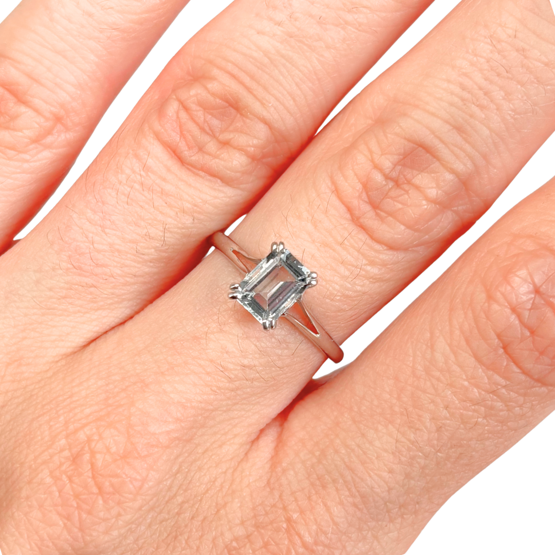 Bague Aigue-Marine Or Blanc 750 Aigue-Marine – Fremont