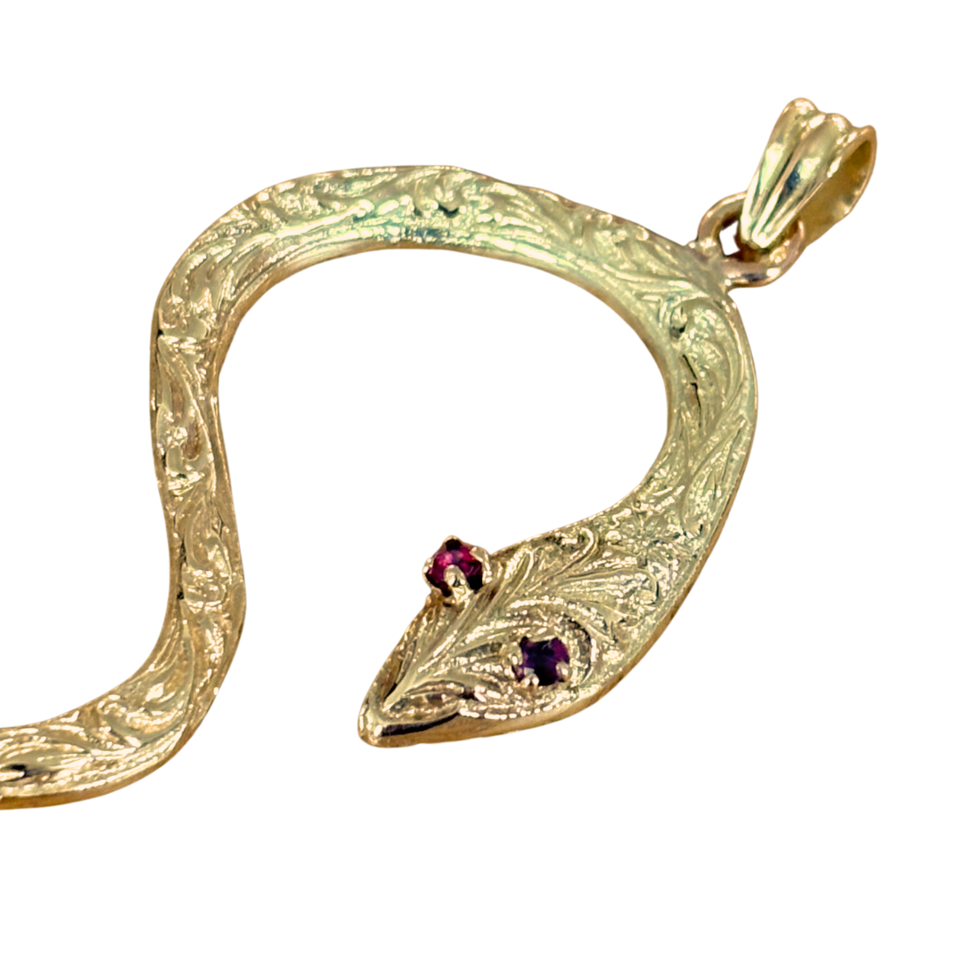 Pendentif Serpent - Or Jaune 750 & Rubis
