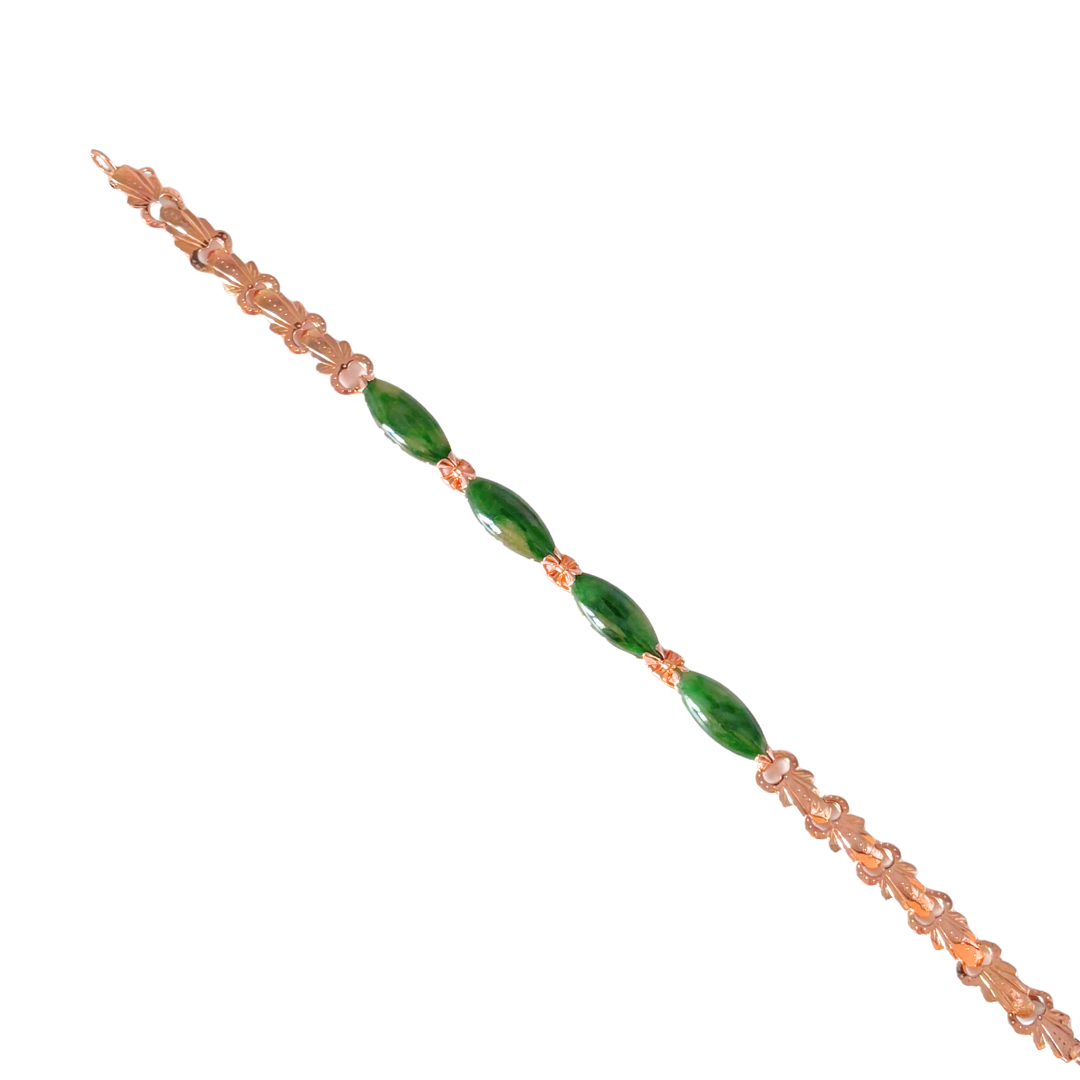 Bracelet Vintage - Or Jaune 750 & Jadéite