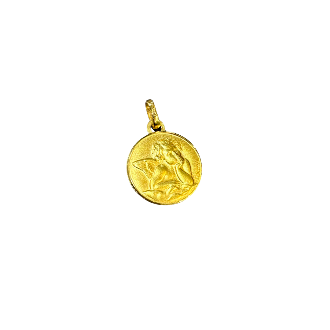 Pendentif Médaille Ange - Or Jaune 750