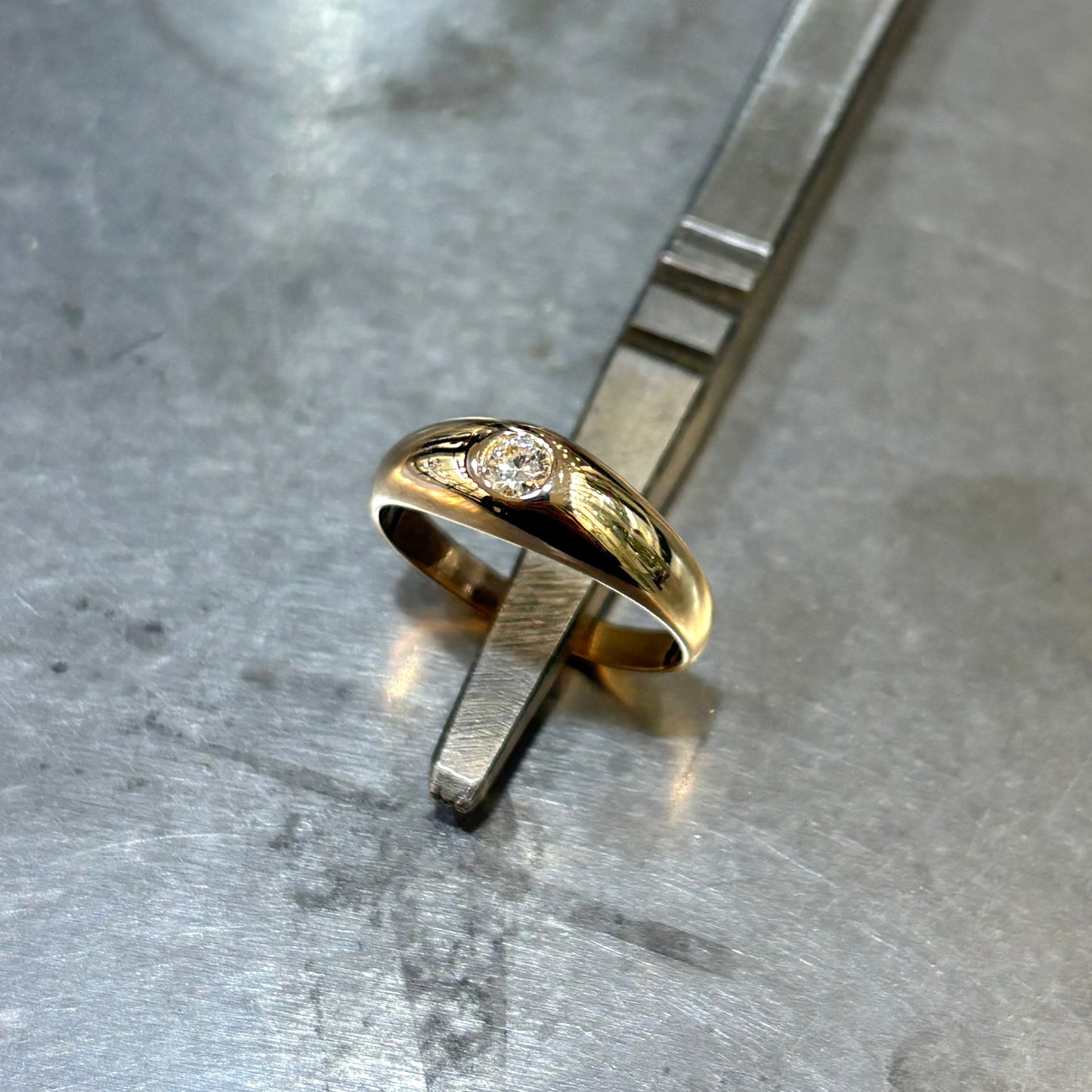 Bague Jonc - Or Jaune 750 & Diamant