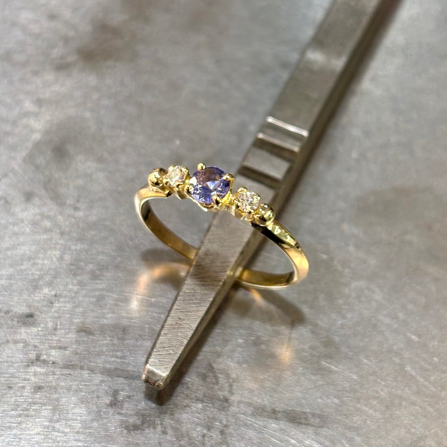 Bague Ponyo - Or Jaune 750 Tanzanite & Diamants