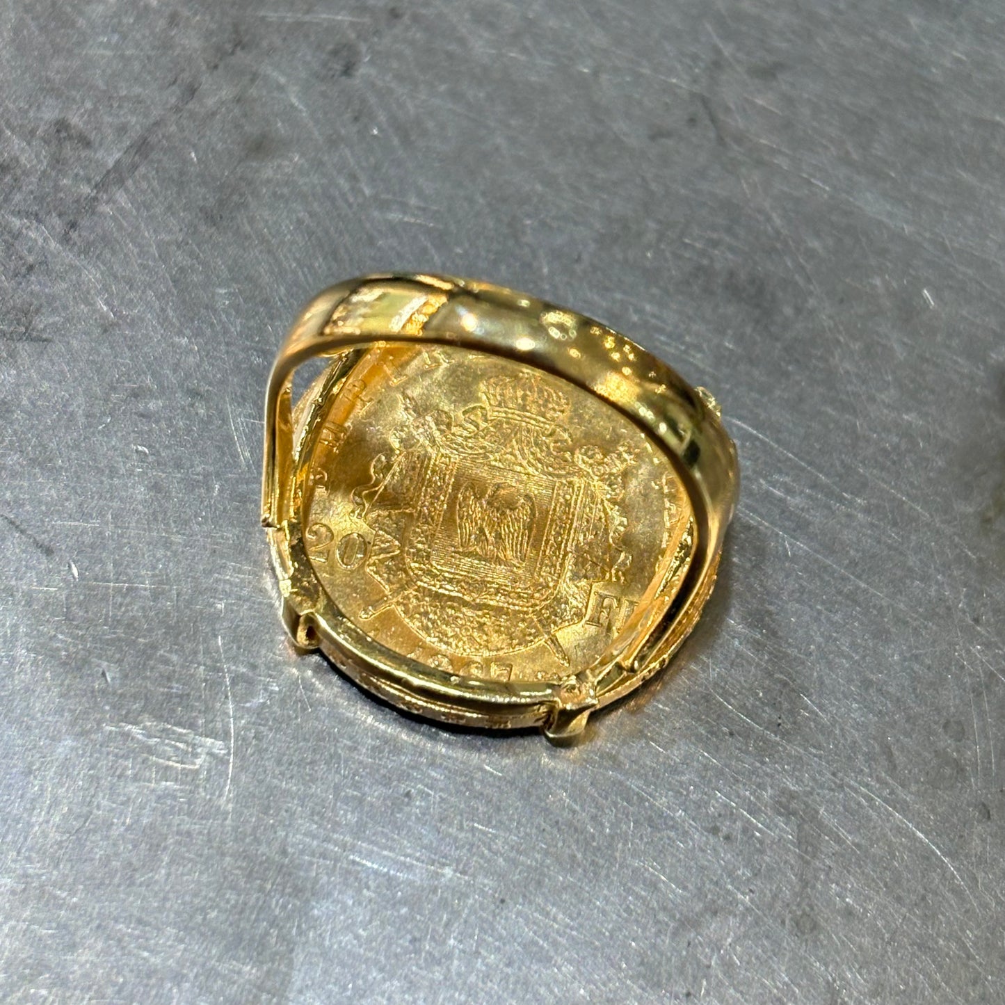 Bague Pièce - Or Jaune 750 & Pièce Or 20 Francs Napoléon