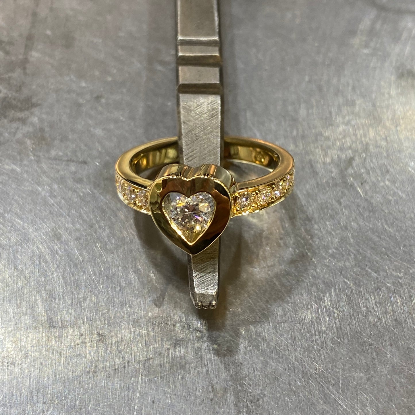 Bague Coeur - Or Jaune 750 & Diamants Occasion