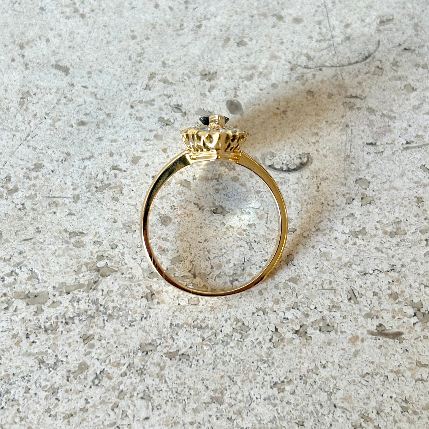 Bague Marquise Marguerite - Or Jaune 750 Saphir & Diamants