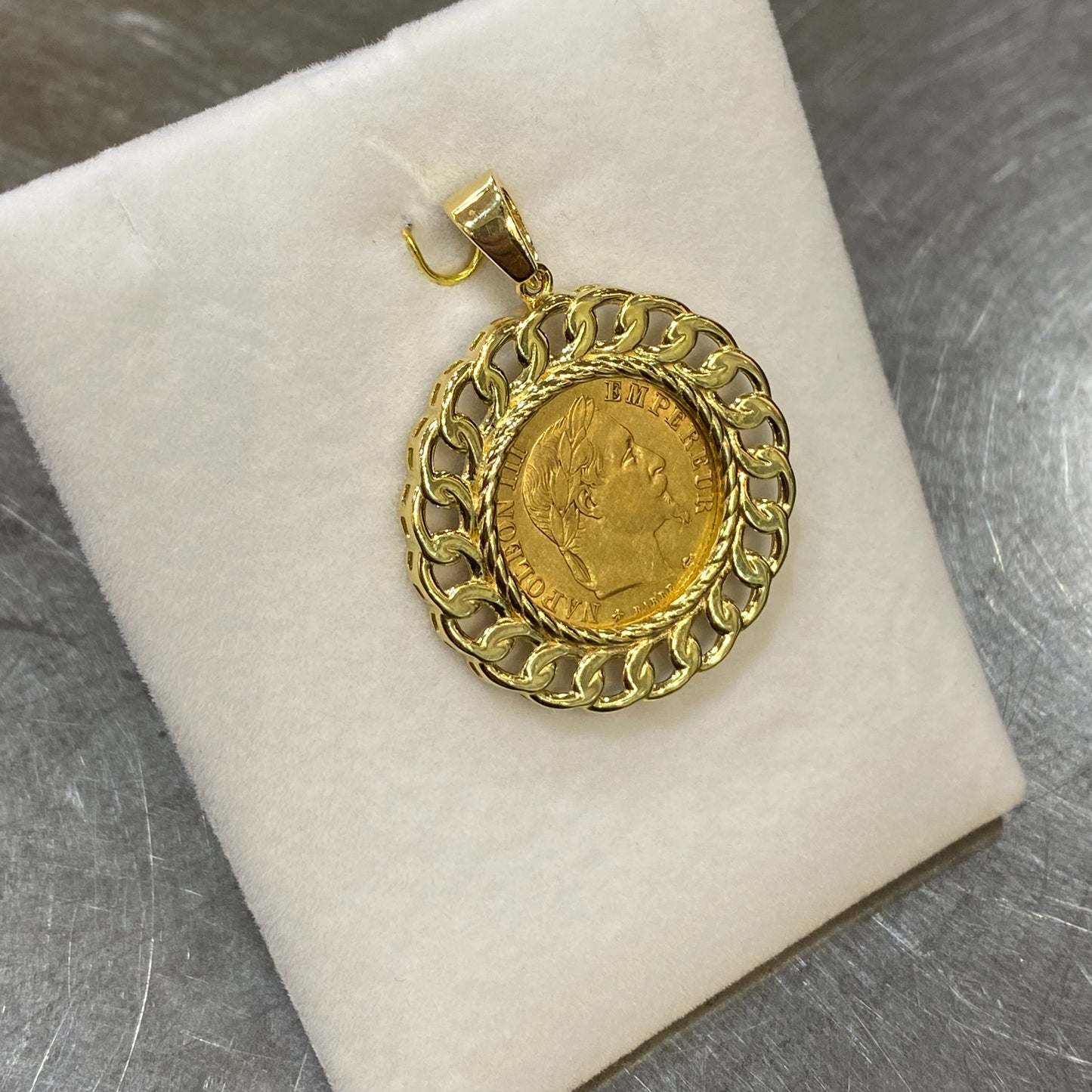 Pendentif - Or Jaune 750 & Pièce Or 10 Francs Napoléon