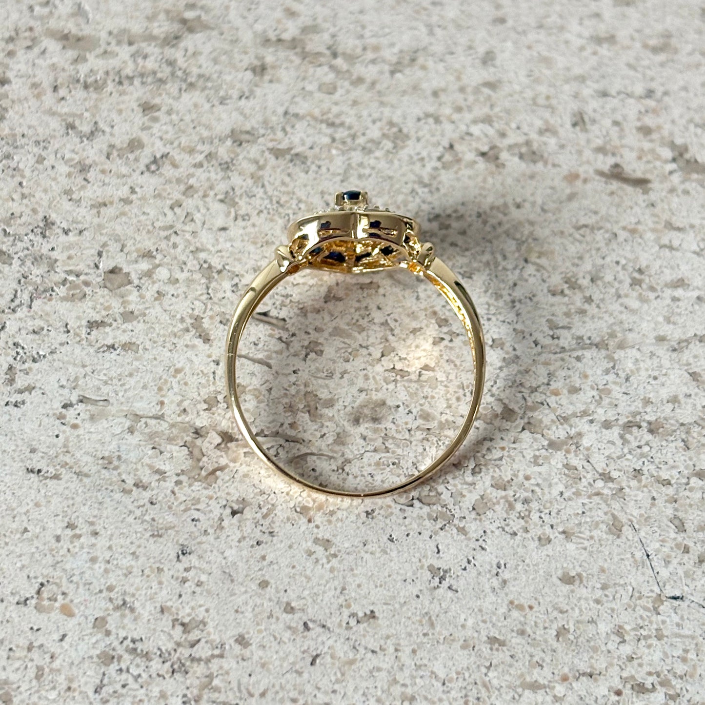 Bague Coeur - Or Jaune 750 & Saphirs