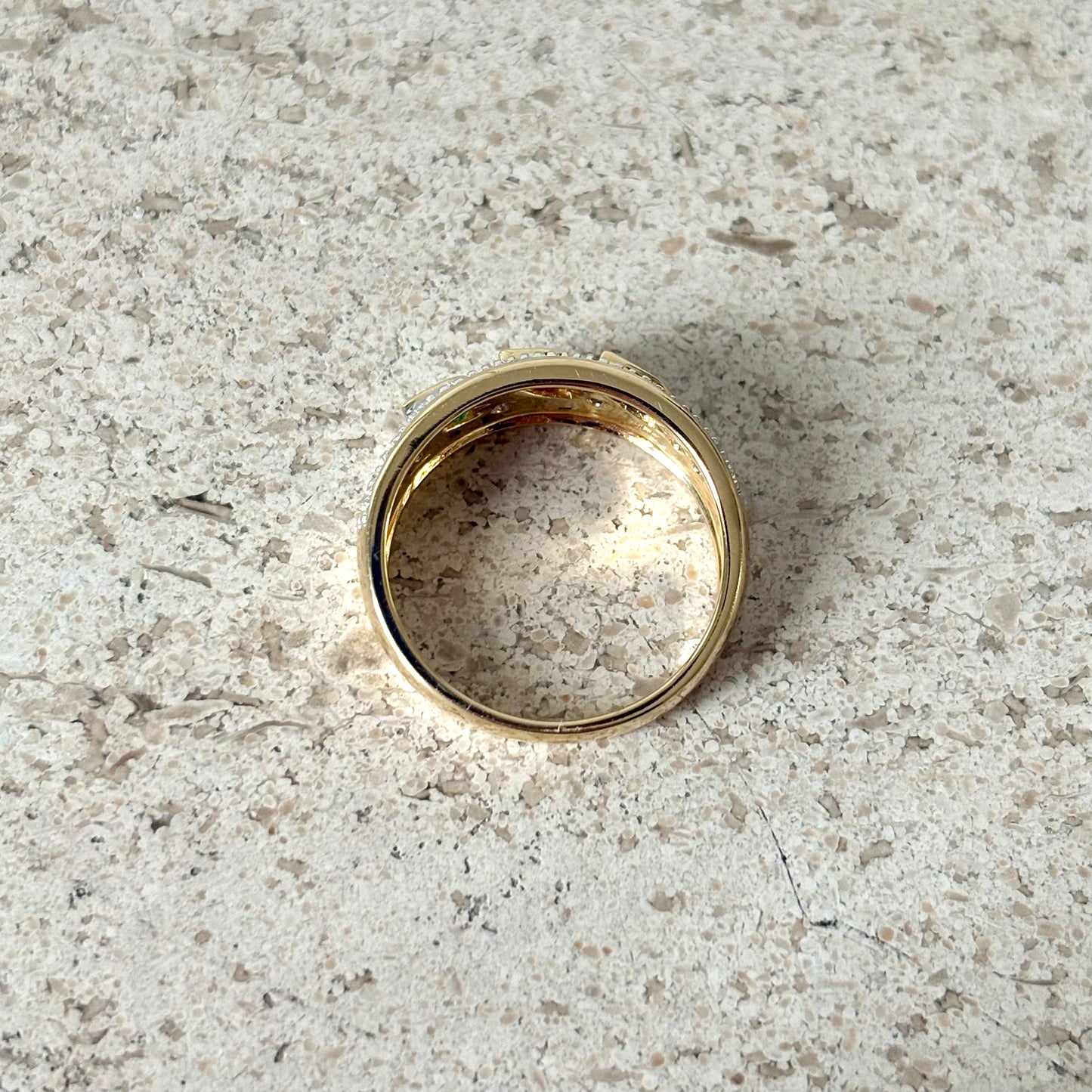Bague Jonc - Or Jaune 750 Saphir, Émeraude & Rubis