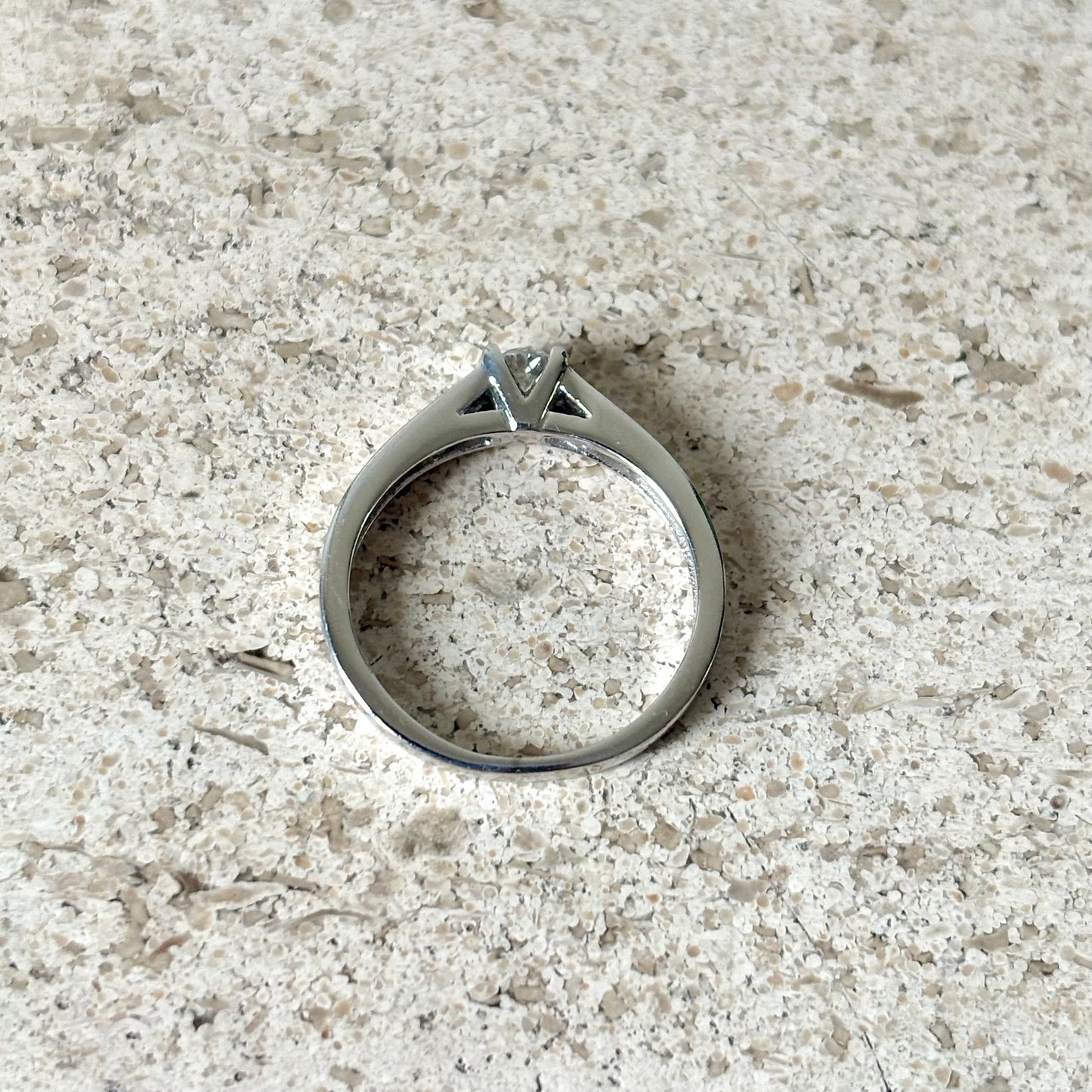Bague Solitaire - Or Blanc 750 & Diamants
