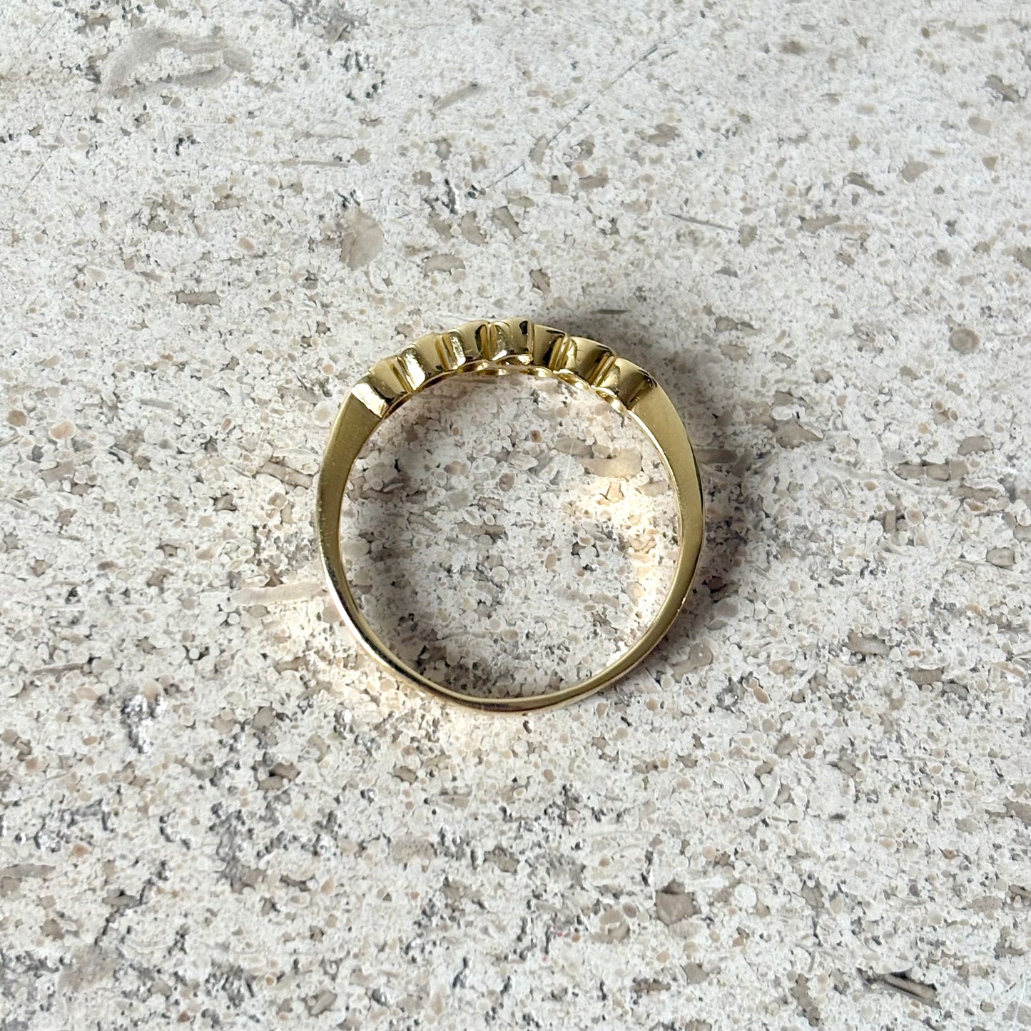 Bague Alliance - Or Jaune 750 Émeraudes & Diamants