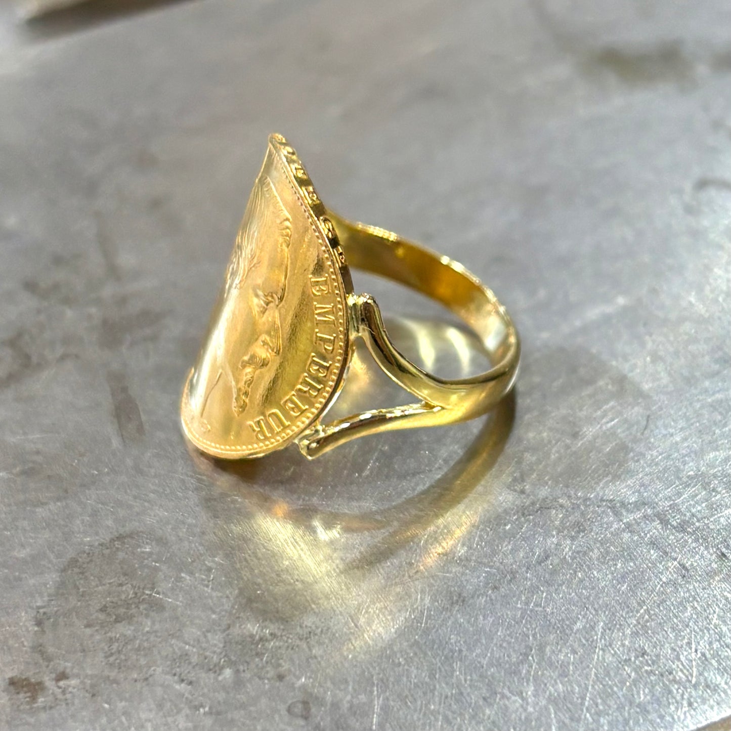 Bague Pièce - Or Jaune 750 & Pièce Or 20 Francs Napoléon