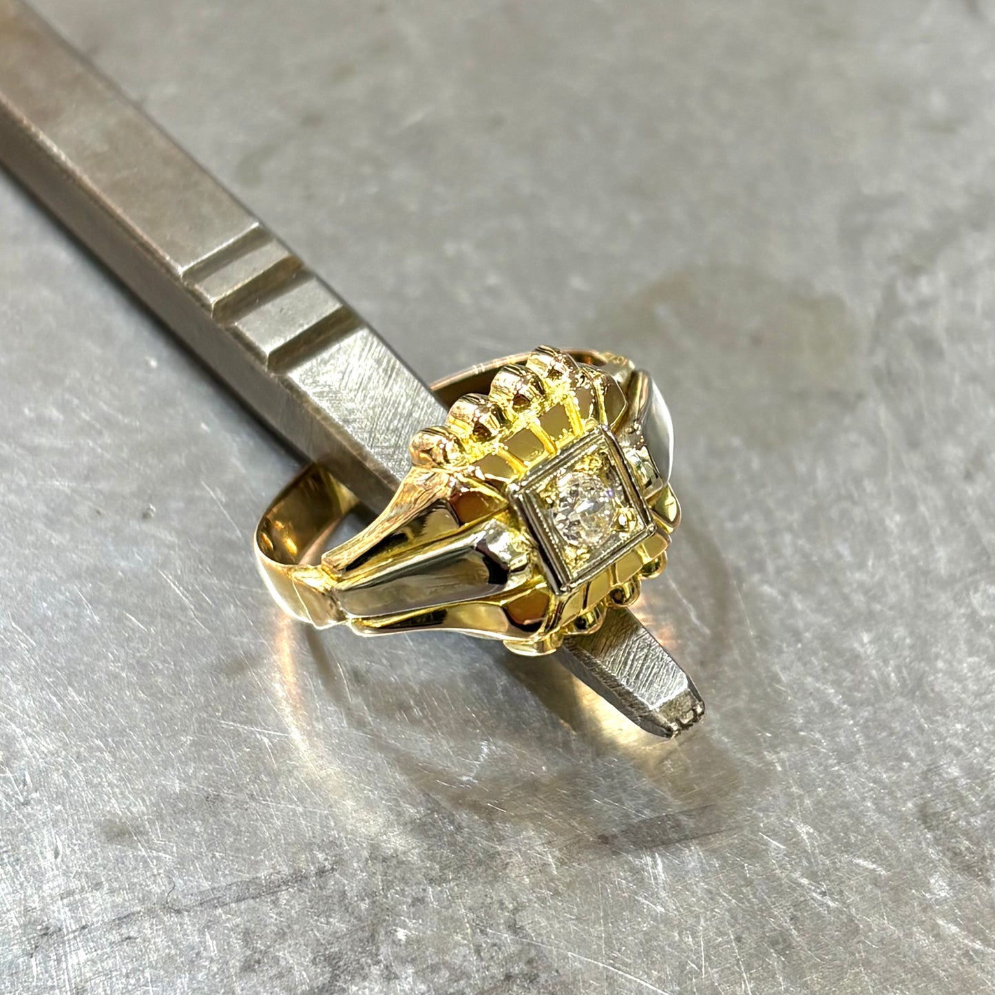 Bague Vintage - Or Jaune 750 & Diamants