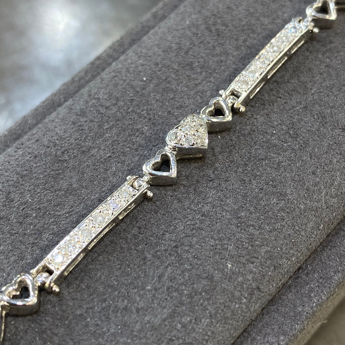 Bracelet Coeur - Or Blanc 750 & Diamants