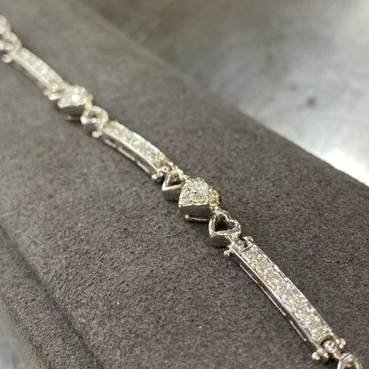 Bracelet Coeur - Or Blanc 750 & Diamants