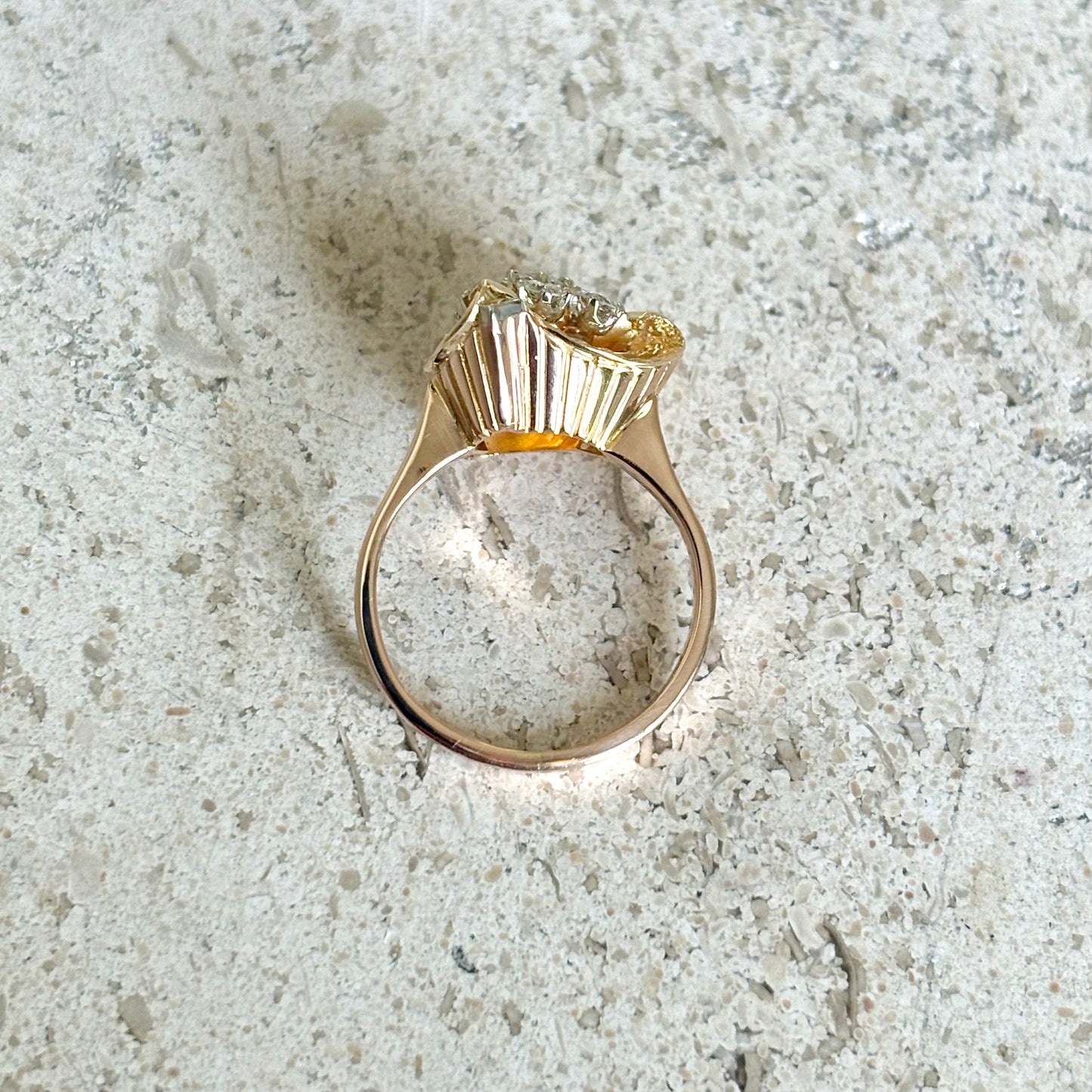 Bague Vintage Art Déco - Or Jaune 750 & Diamants