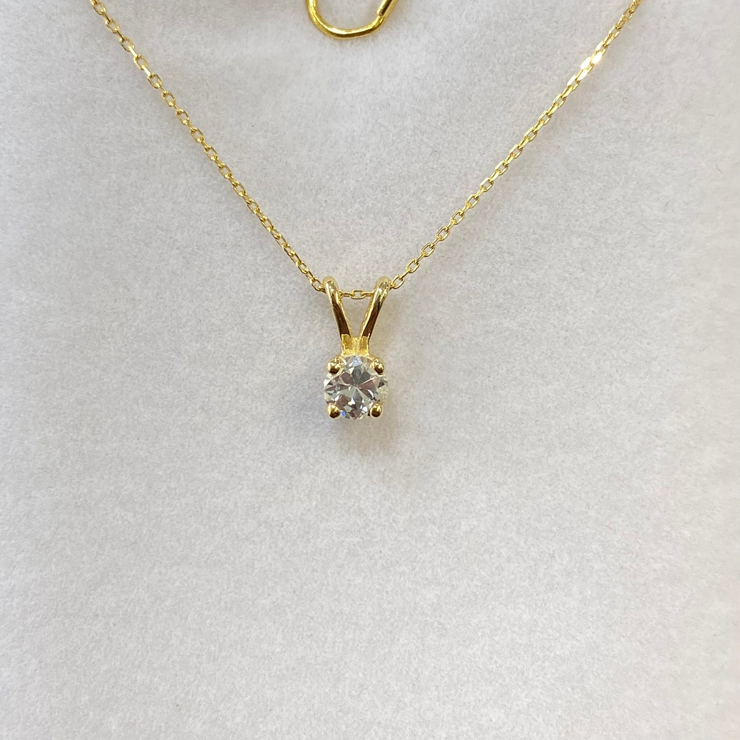 Pendentif Solitaire - Or Jaune 750 & Diamants