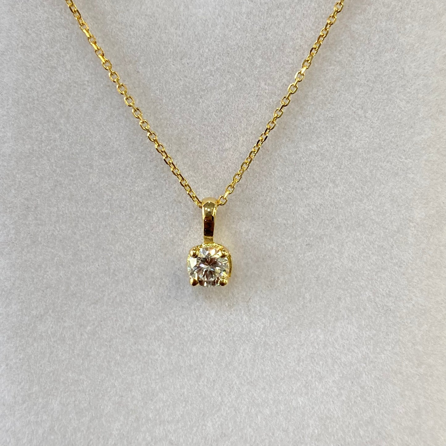 Pendentif Solitaire - Or Jaune 750 & Diamant