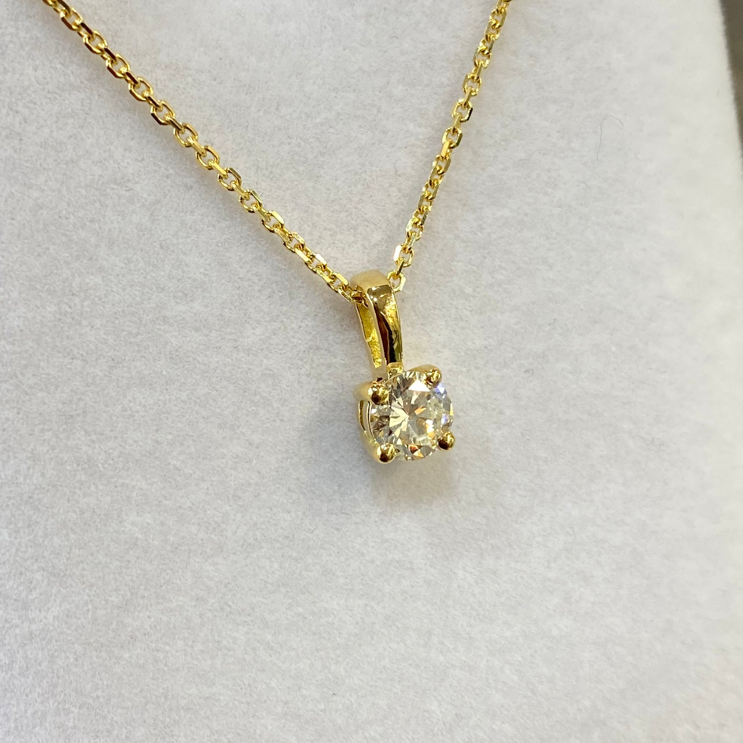 Pendentif Solitaire - Or Jaune 750 & Diamant