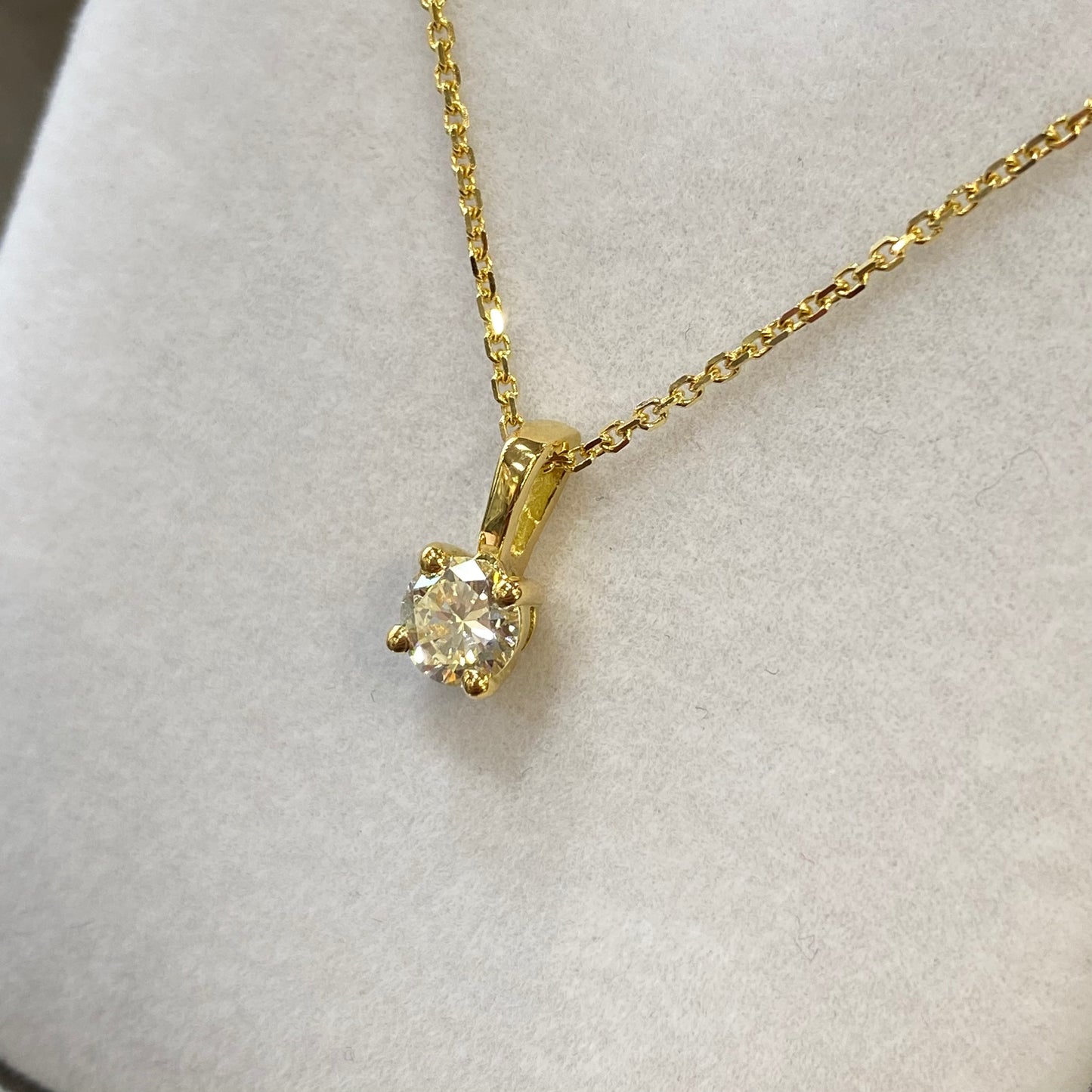 Pendentif Solitaire - Or Jaune 750 & Diamant