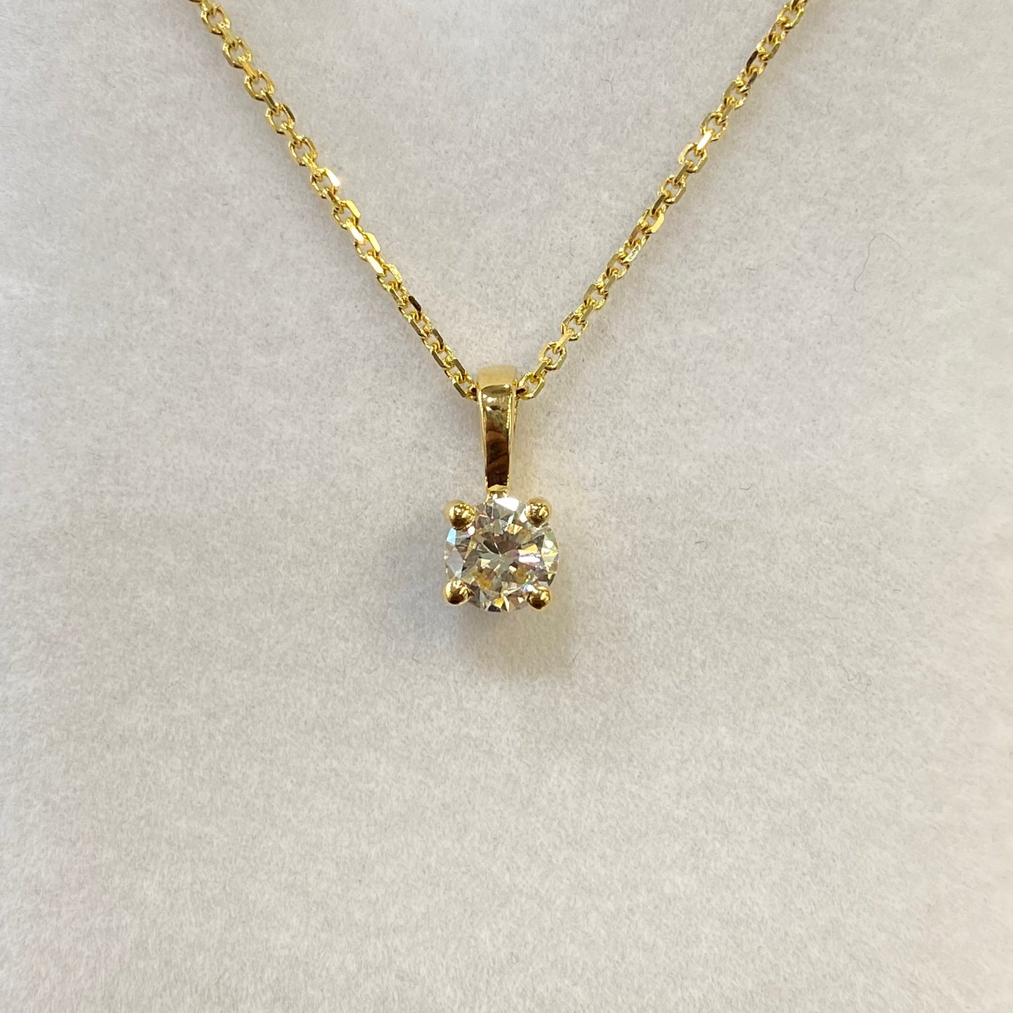 Pendentif Solitaire - Or Jaune 750 & Diamant