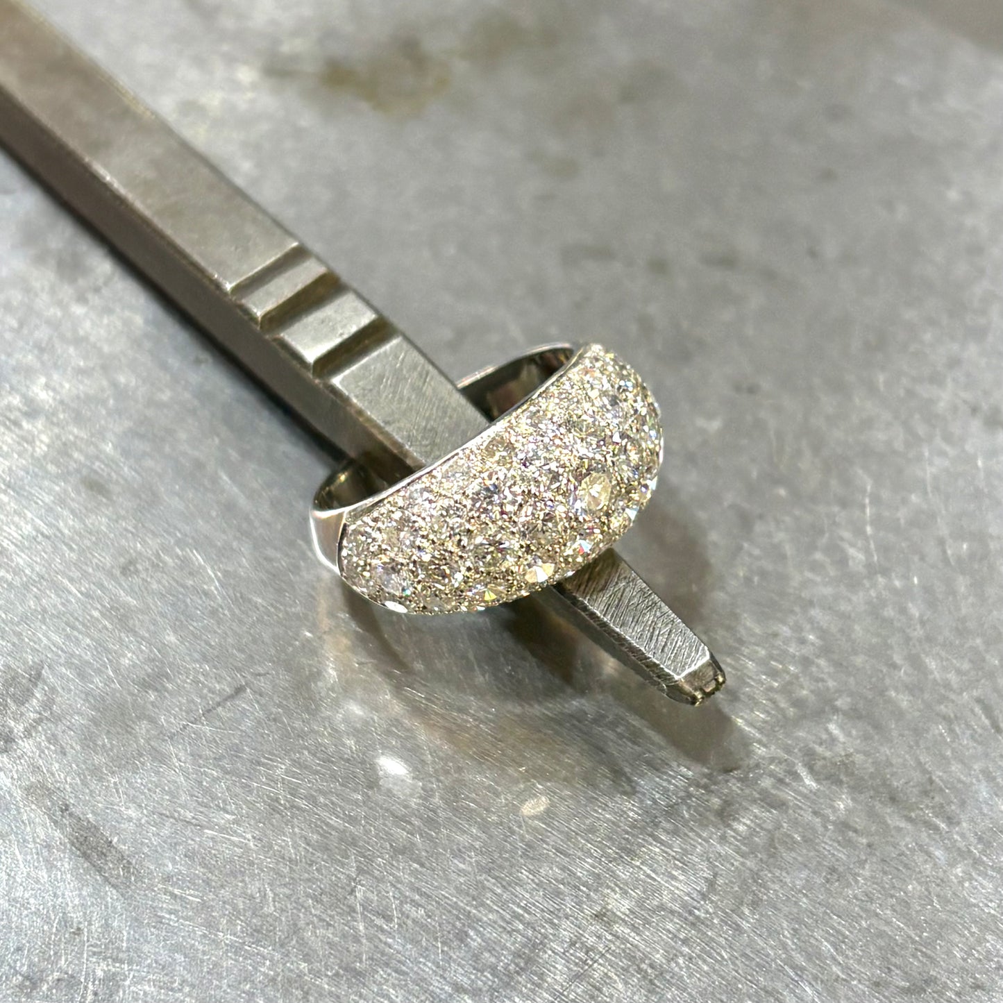 Bague Jonc - Or Blanc 750 & Diamants