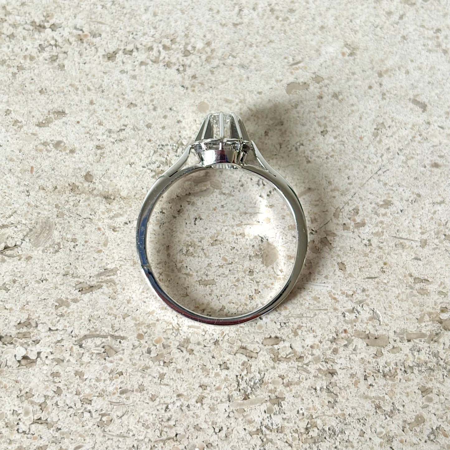 Bague Solitaire Vintage - Or Blanc 750 & Diamants