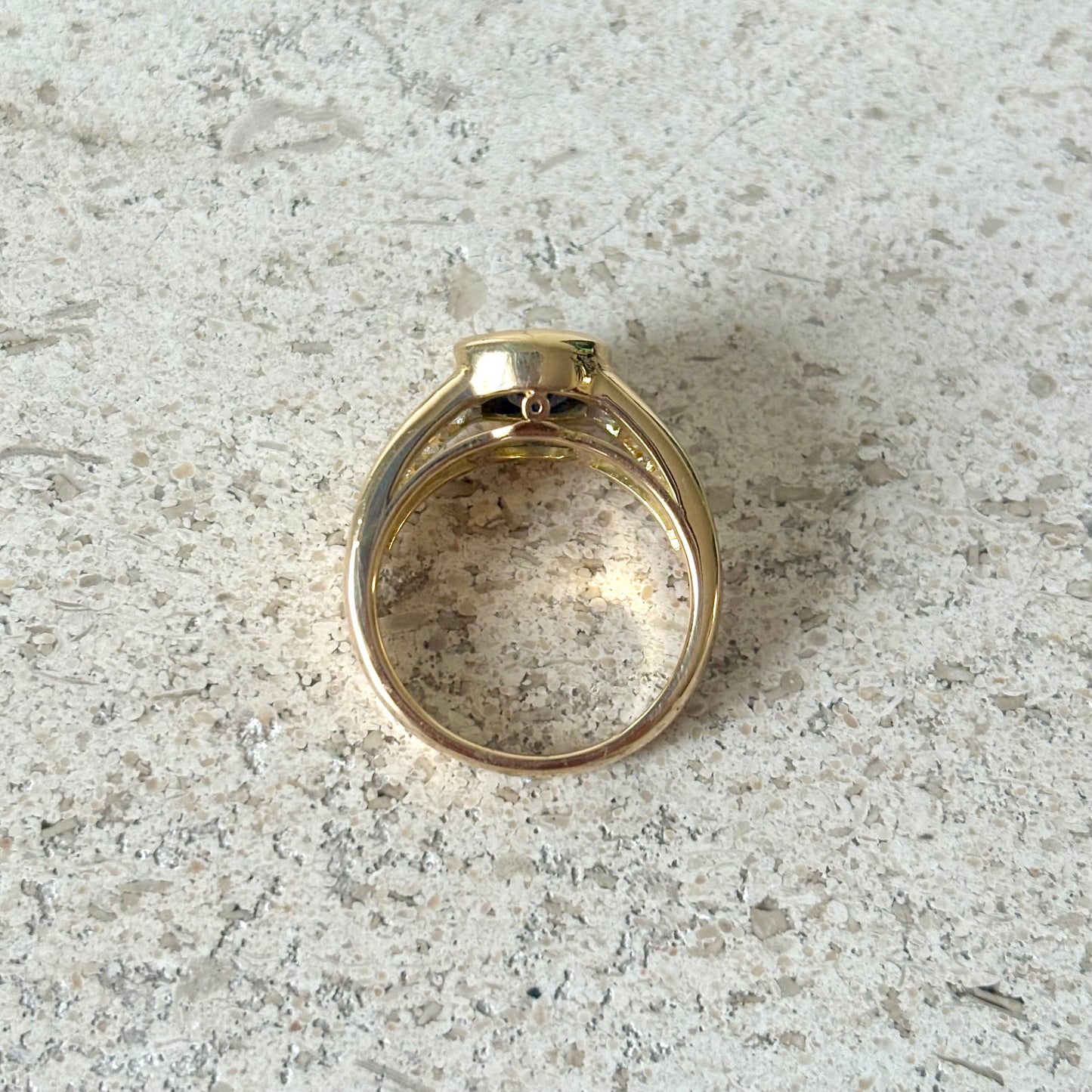 Bague Jonc - Or Jaune 750 Saphir & Diamants