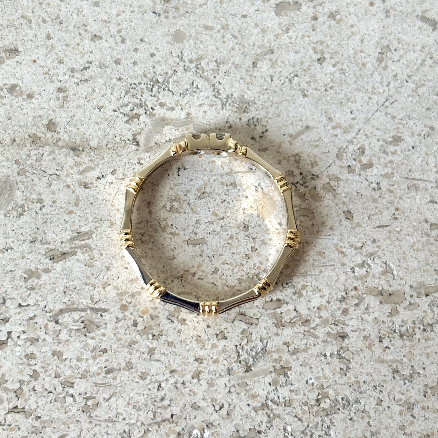 Bague Alliance Bicolore - Or Jaune/Blanc 750 & Diamants