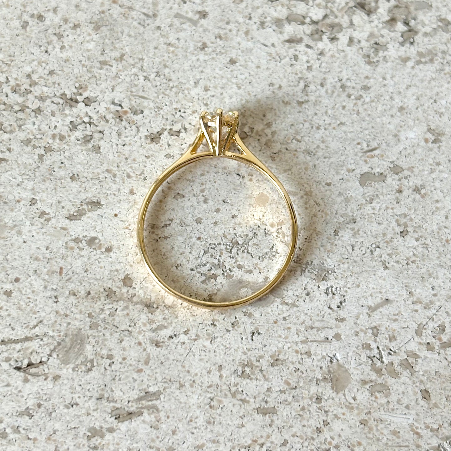 Bague Solitaire - Or Jaune 750 & Diamant